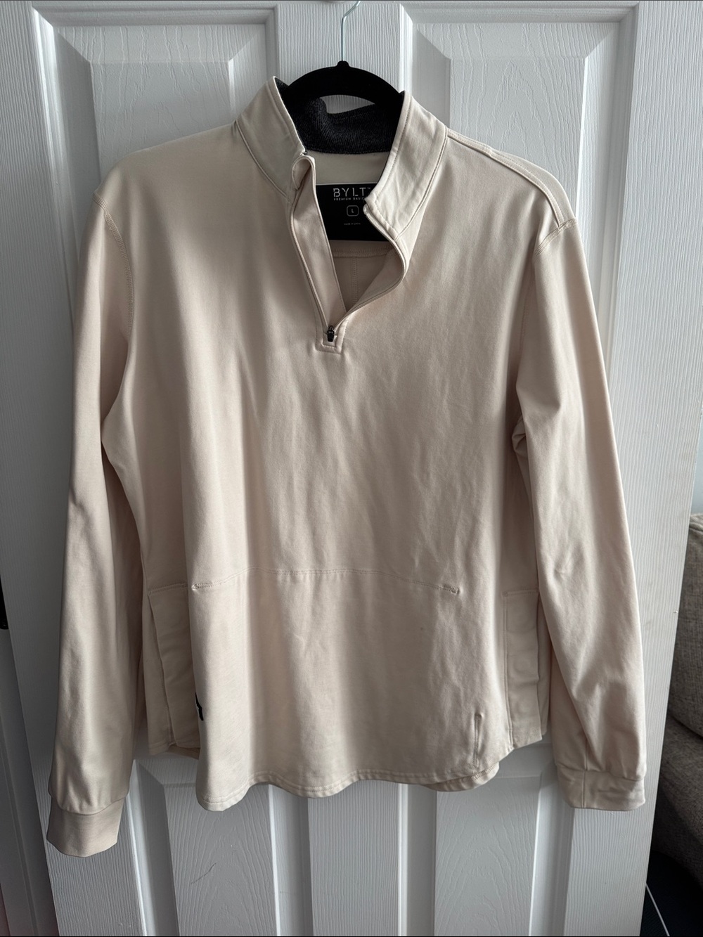 BYLT Basics Half-Zip Pullover - Light Cream